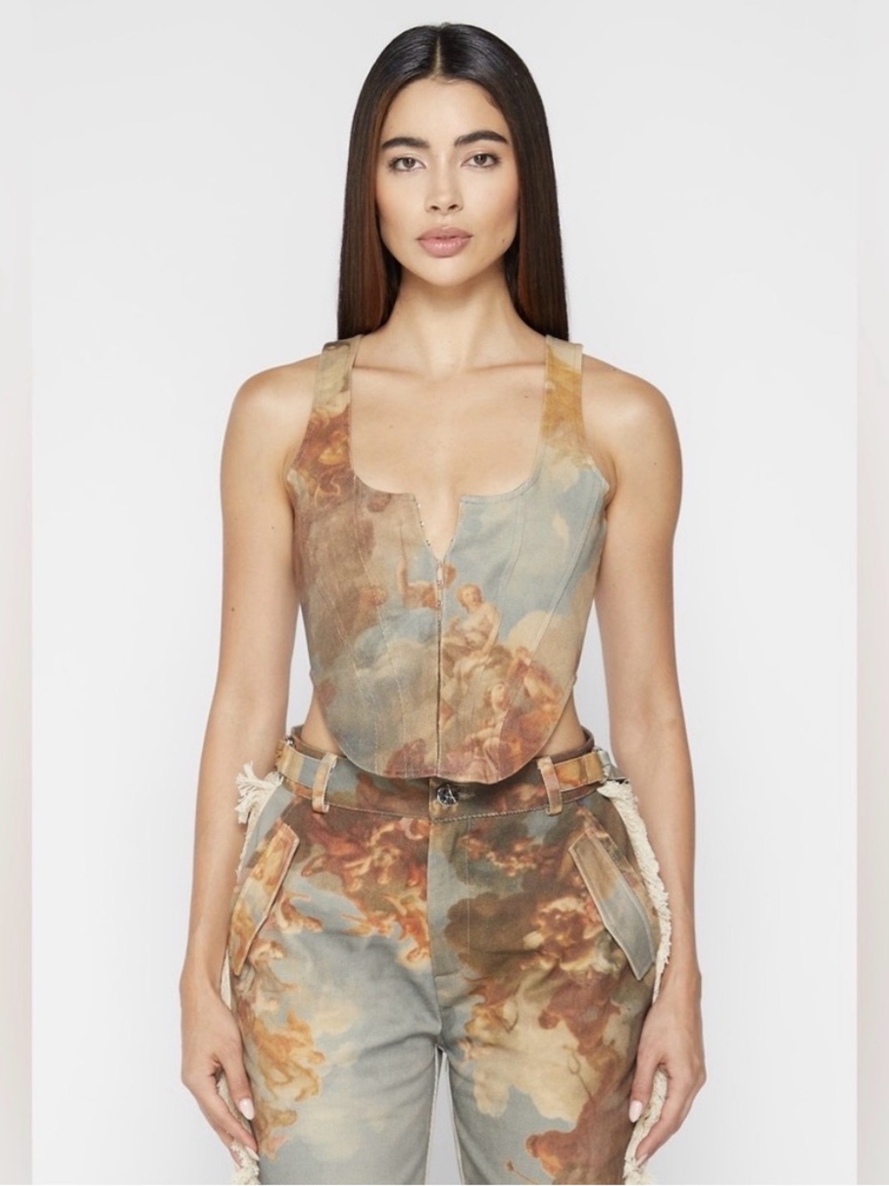 Manière De Voir Printed Corset Top